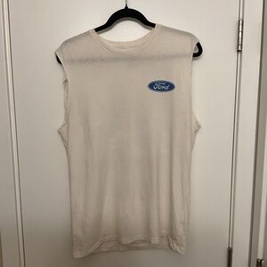 Ford Logo Beige Sleeveless Top